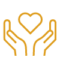icon graphic of two hands with a heart between them